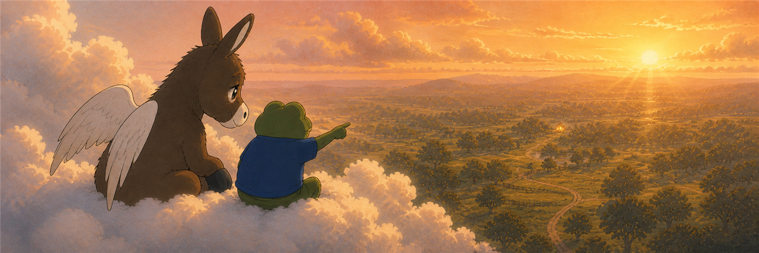 HeeHaw and the frog panoramic banner without text